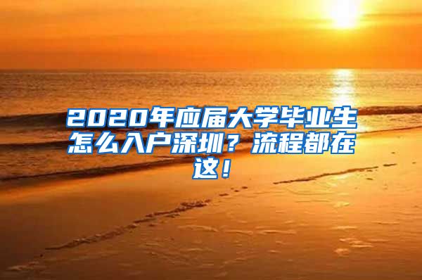 2020年应届大学毕业生怎么入户深圳？流程都在这！