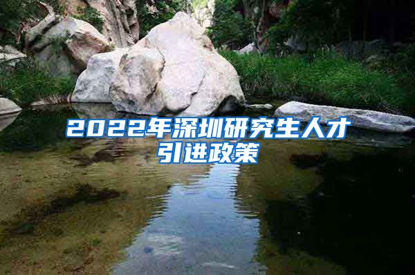 2022年深圳研究生人才引进政策