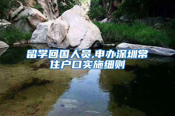 留学回国人员,申办深圳常住户口实施细则
