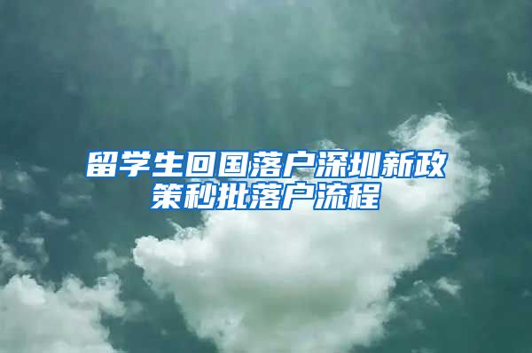留学生回国落户深圳新政策秒批落户流程