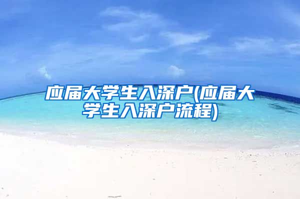 应届大学生入深户(应届大学生入深户流程)