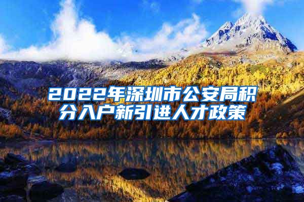 2022年深圳市公安局积分入户新引进人才政策
