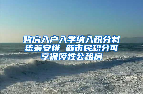 购房入户入学纳入积分制统筹安排 新市民积分可享保障性公租房