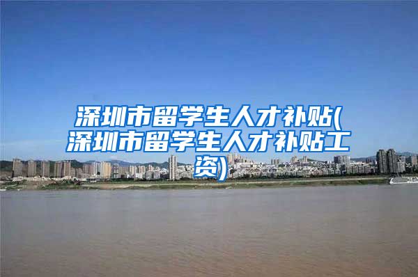 深圳市留学生人才补贴(深圳市留学生人才补贴工资)