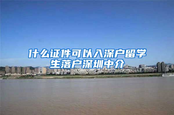 什么证件可以入深户留学生落户深圳中介