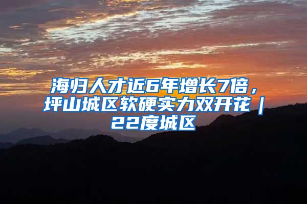 海归人才近6年增长7倍，坪山城区软硬实力双开花｜22度城区⑧