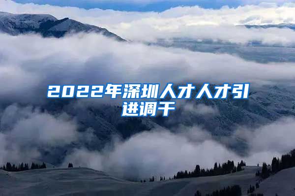 2022年深圳人才人才引进调干