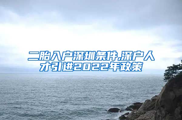 二胎入户深圳条件,深户人才引进2022年政策