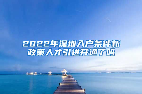 2022年深圳入户条件新政策人才引进开通了吗