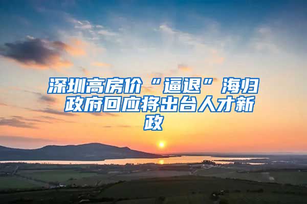 深圳高房价“逼退”海归 政府回应将出台人才新政