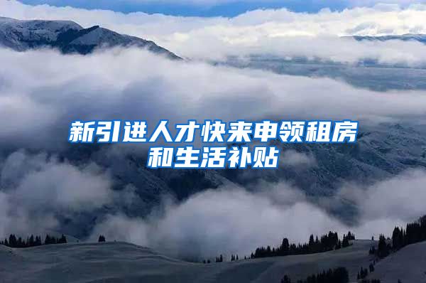 新引进人才快来申领租房和生活补贴