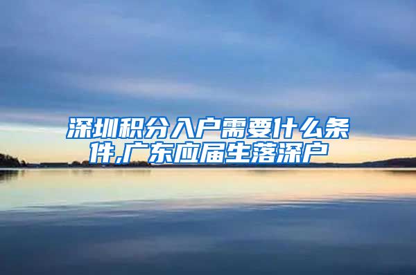 深圳积分入户需要什么条件,广东应届生落深户