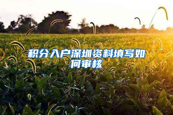 积分入户深圳资料填写如何审核