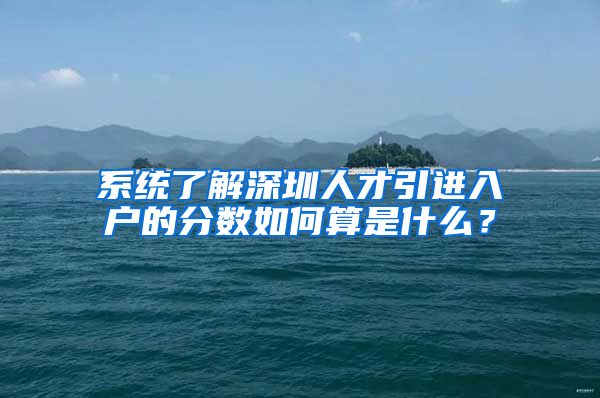 系统了解深圳人才引进入户的分数如何算是什么？