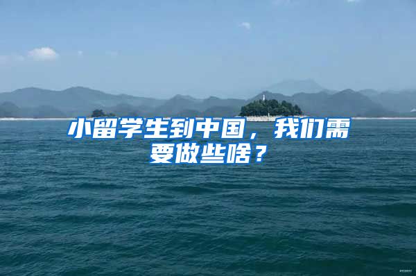 小留学生到中国，我们需要做些啥？