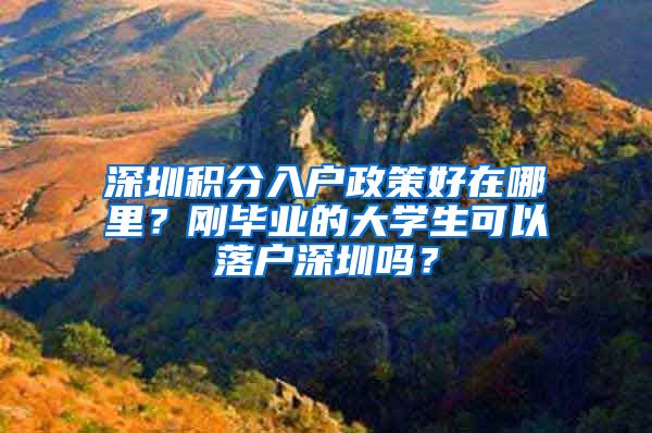 深圳积分入户政策好在哪里？刚毕业的大学生可以落户深圳吗？