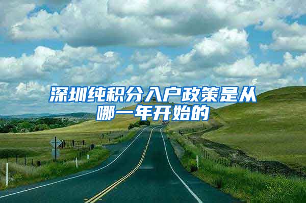 深圳纯积分入户政策是从哪一年开始的