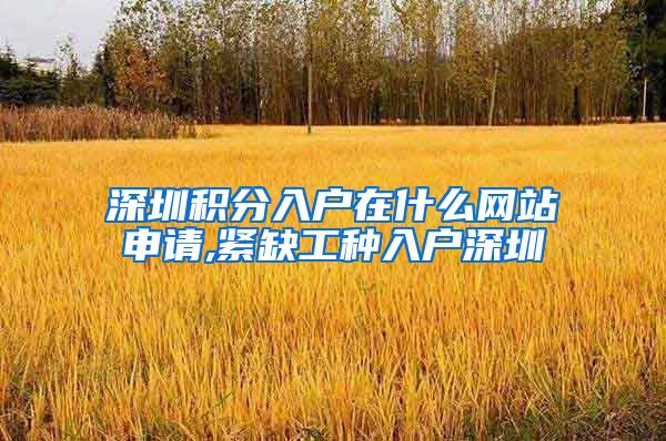 深圳积分入户在什么网站申请,紧缺工种入户深圳