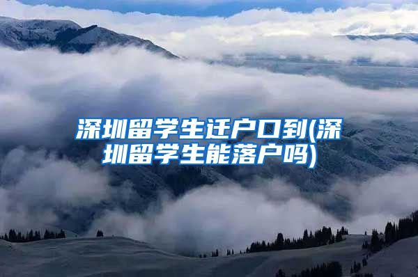 深圳留学生迁户口到(深圳留学生能落户吗)