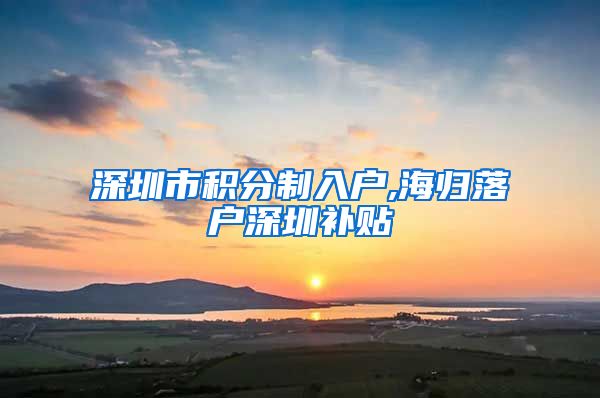 深圳市积分制入户,海归落户深圳补贴