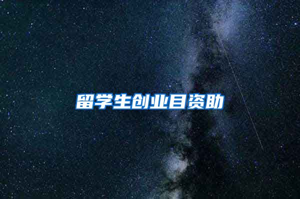 留学生创业目资助