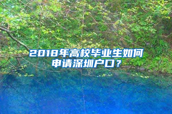 2018年高校毕业生如何申请深圳户口？