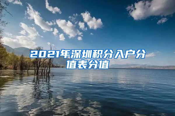 2021年深圳积分入户分值表分值