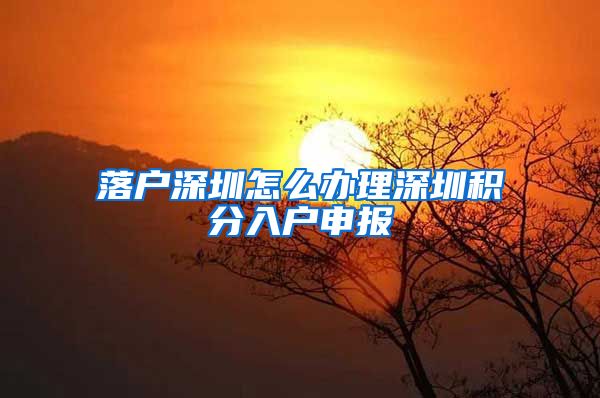 落户深圳怎么办理深圳积分入户申报