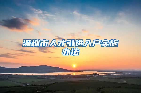 深圳市人才引进入户实施办法