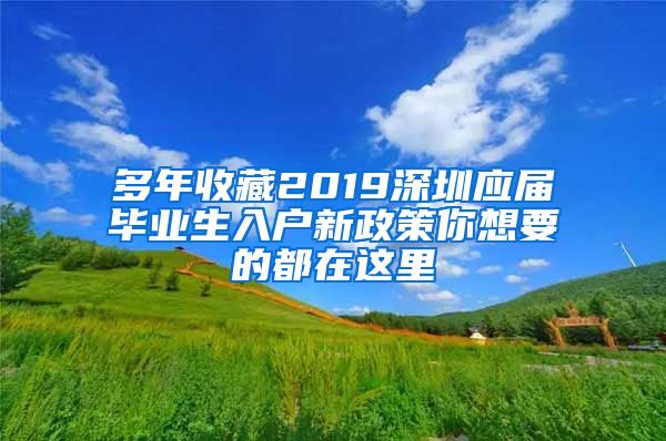 多年收藏2019深圳应届毕业生入户新政策你想要的都在这里