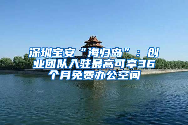 深圳宝安“海归岛”：创业团队入驻最高可享36个月免费办公空间