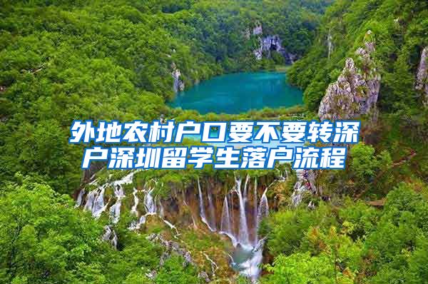 外地农村户口要不要转深户深圳留学生落户流程