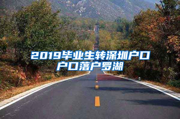 2019毕业生转深圳户口户口落户罗湖