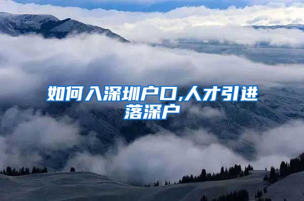 如何入深圳户口,人才引进落深户