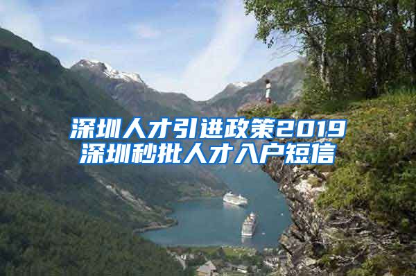 深圳人才引进政策2019深圳秒批人才入户短信