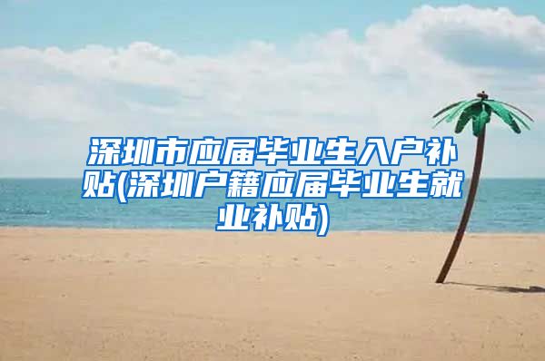深圳市应届毕业生入户补贴(深圳户籍应届毕业生就业补贴)
