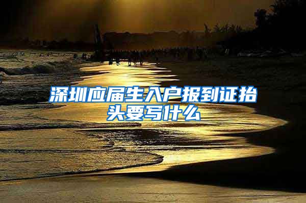 深圳应届生入户报到证抬头要写什么