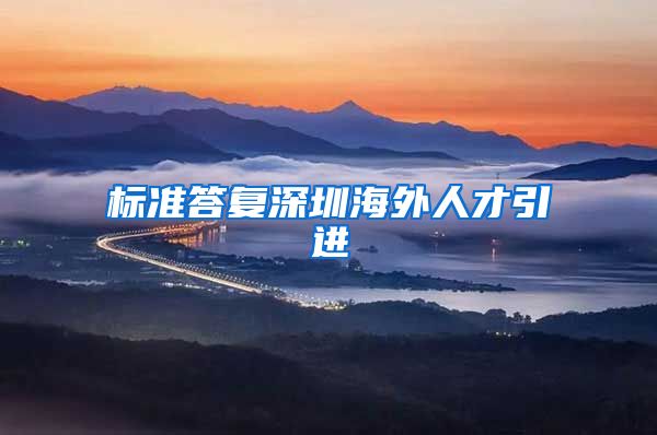 标准答复深圳海外人才引进