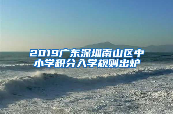 2019广东深圳南山区中小学积分入学规则出炉