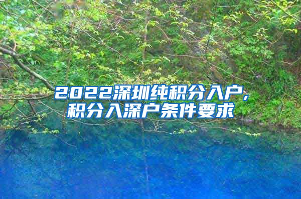 2022深圳纯积分入户,积分入深户条件要求