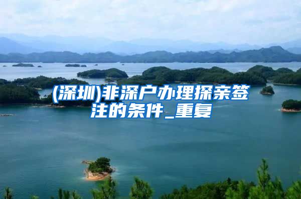 (深圳)非深户办理探亲签注的条件_重复