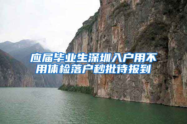应届毕业生深圳入户用不用体检落户秒批待报到