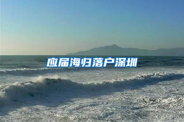 应届海归落户深圳