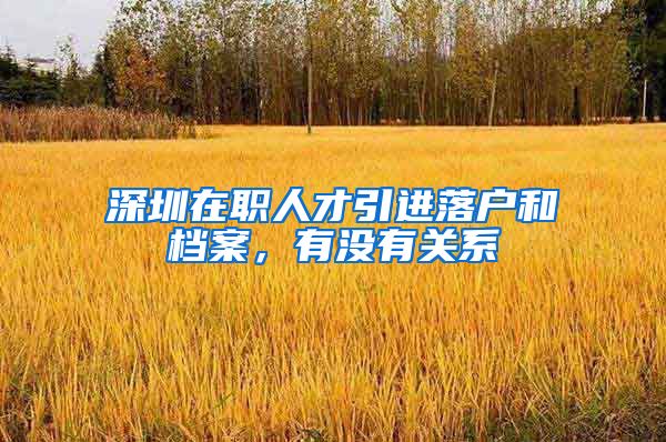 深圳在职人才引进落户和档案，有没有关系