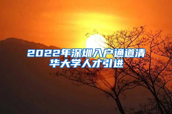 2022年深圳入户通道清华大学人才引进