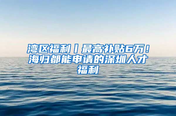 湾区福利丨最高补贴6万！海归都能申请的深圳人才福利