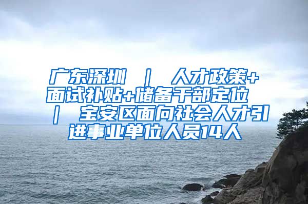 广东深圳 ｜ 人才政策+面试补贴+储备干部定位 ｜ 宝安区面向社会人才引进事业单位人员14人