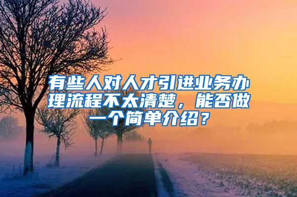 有些人对人才引进业务办理流程不太清楚，能否做一个简单介绍？