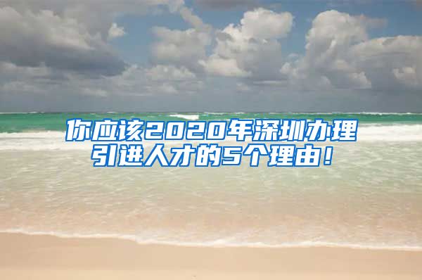 你应该2020年深圳办理引进人才的5个理由！