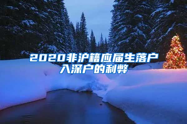 2020非沪籍应届生落户入深户的利弊